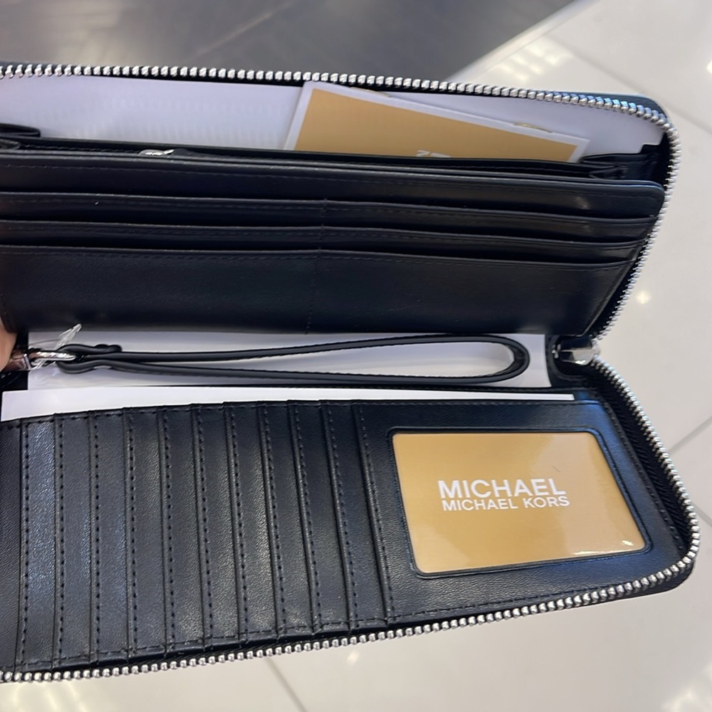 MICHAEL KORS Large Continental Wristlet Phone Case Wallet Exotic Print Hair Calf - Picture 11 of 16
